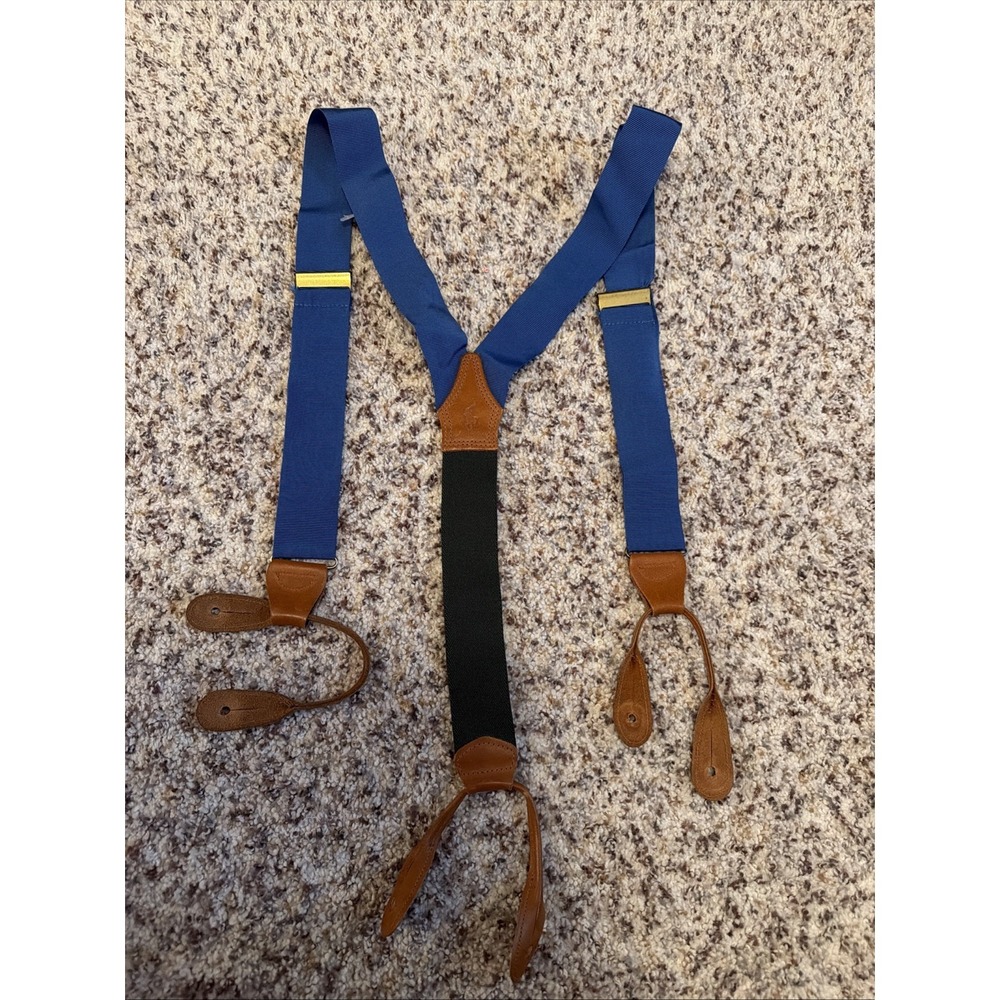 Polo Ralph Lauren Men's Vintage  Blue Braces / Suspenders Made In USA